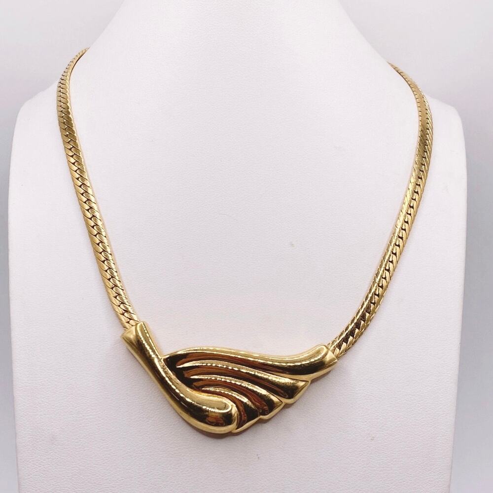 Vintage Napier Gold Tone Chain Collar Necklace 14”